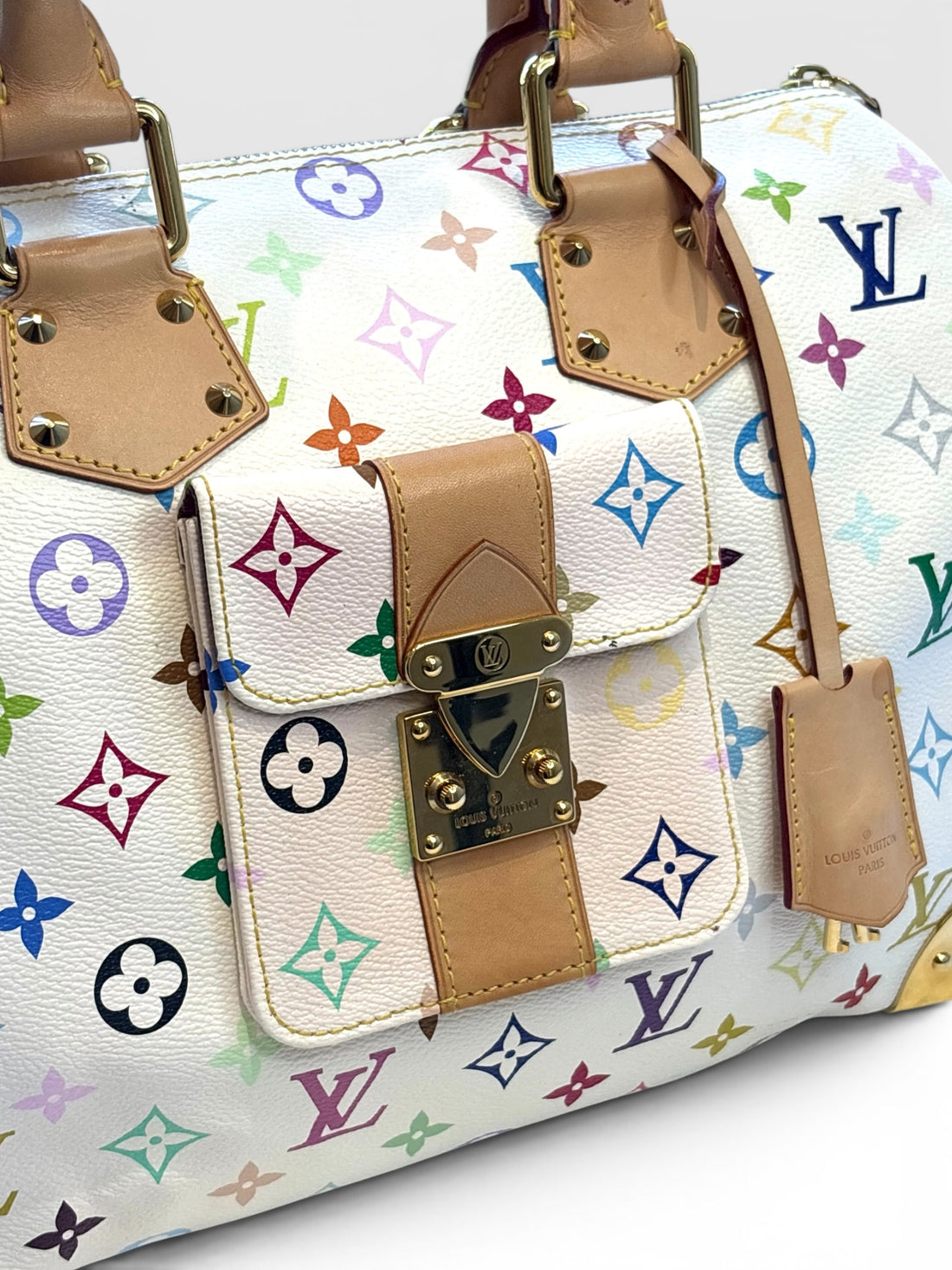 Louis Vuitton x Takashi Murakami White Monogram Multicolore Speedy 30