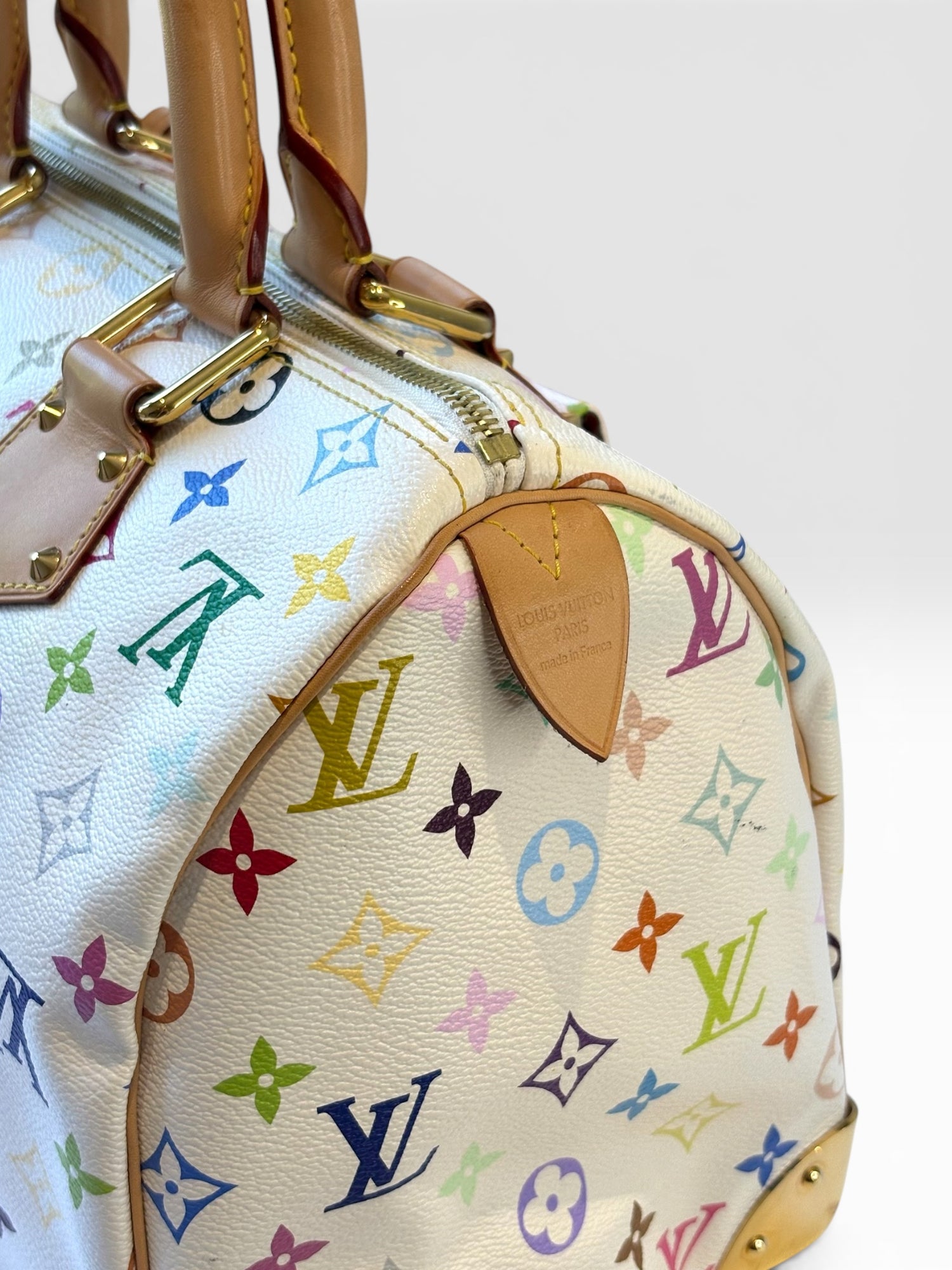 Louis Vuitton x Takashi Murakami White Monogram Multicolore Speedy 30