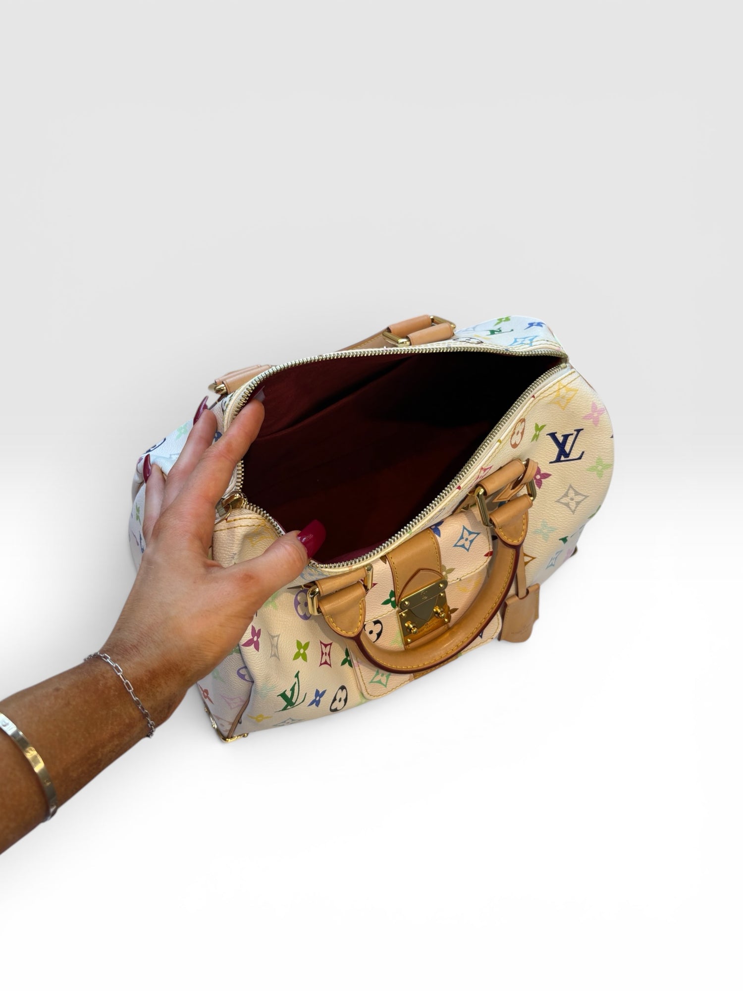 Louis Vuitton x Takashi Murakami White Monogram Multicolore Speedy 30