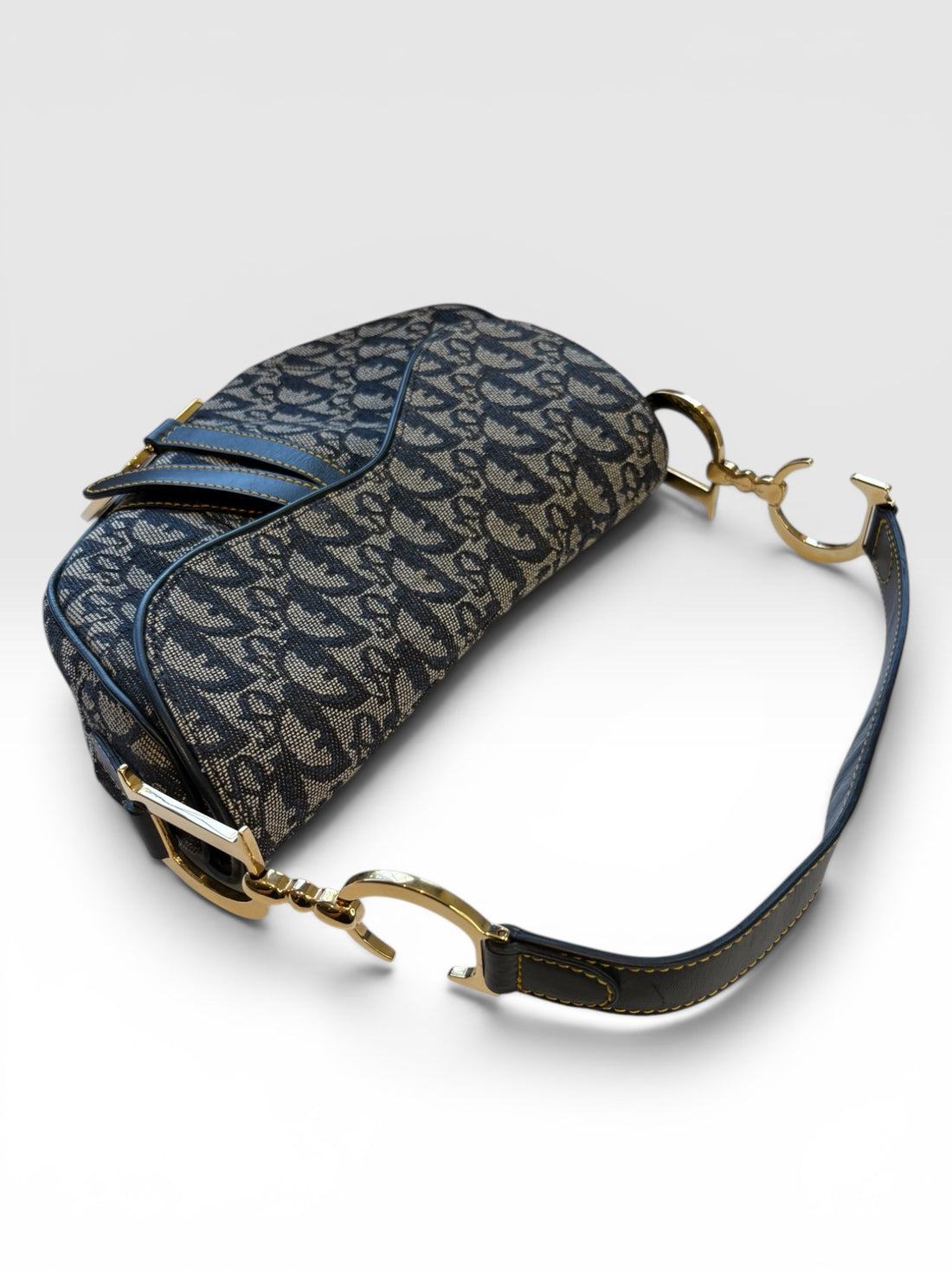 Christian Dior Saddle Bag in Navy Oblique Trotter Canvas