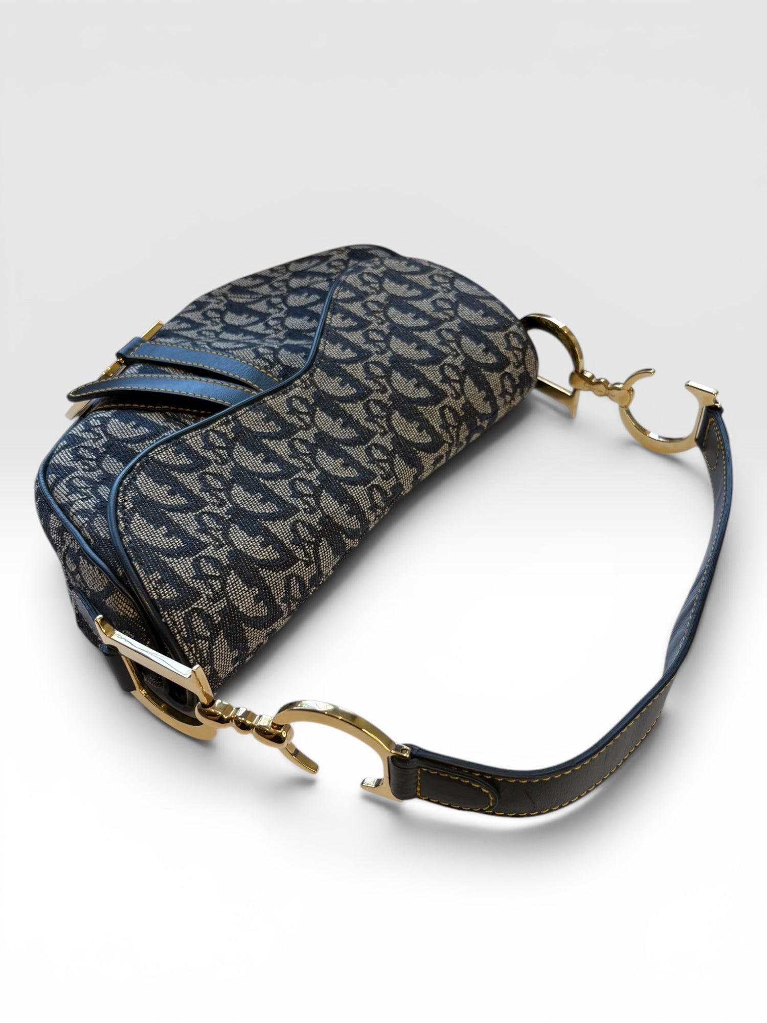 Christian Dior Saddle Bag in Navy Oblique Trotter Canvas