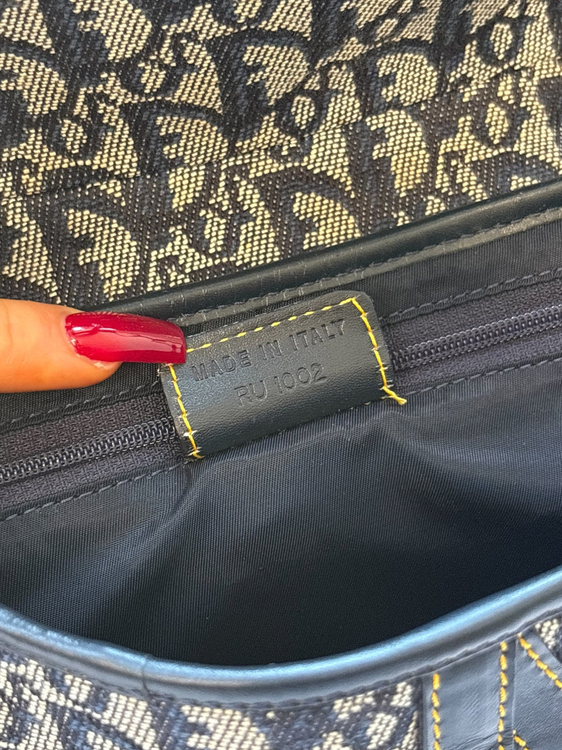 Christian Dior Saddle Bag in Navy Oblique Trotter Canvas