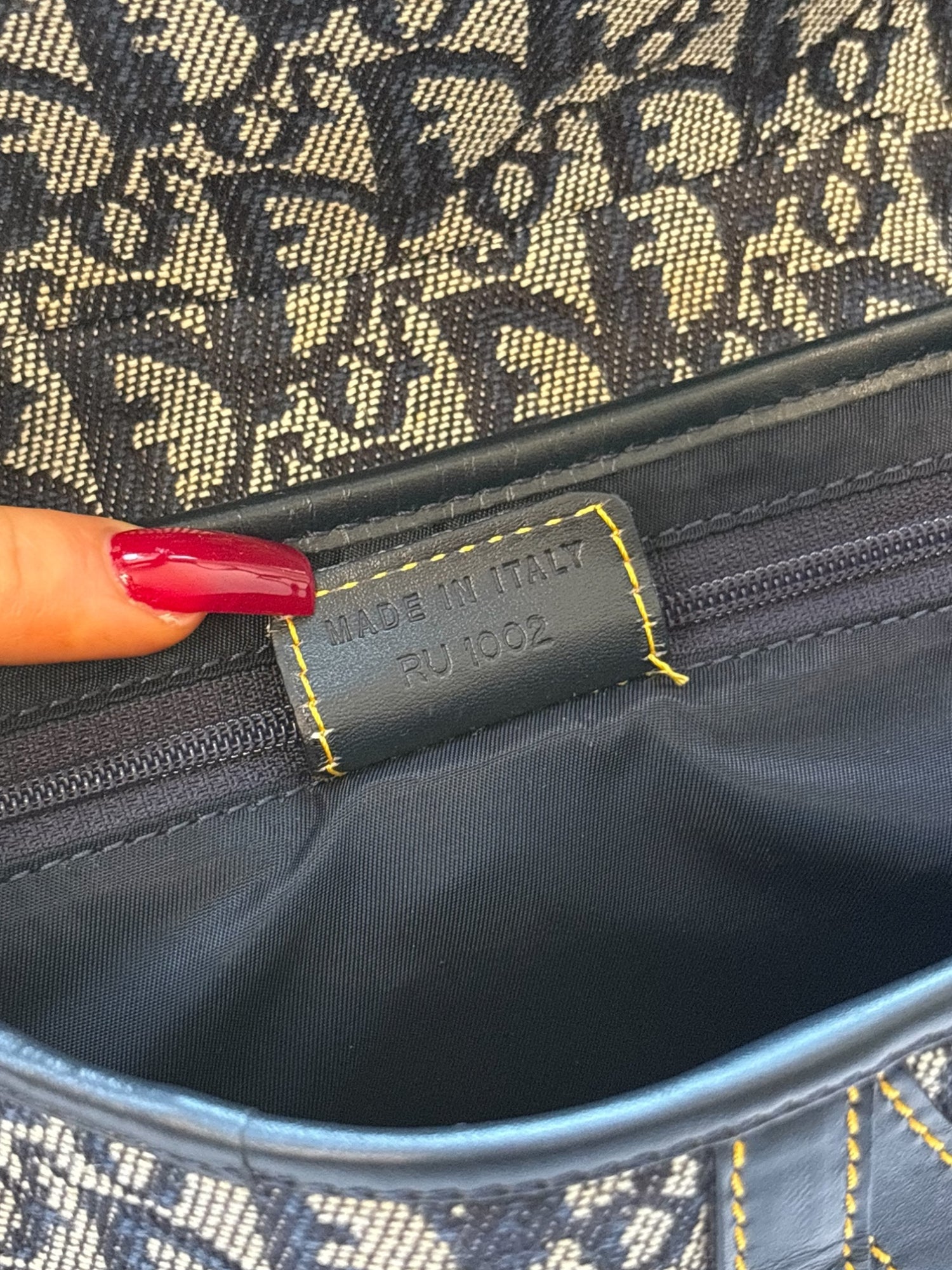 Christian Dior Saddle Bag in Navy Oblique Trotter Canvas