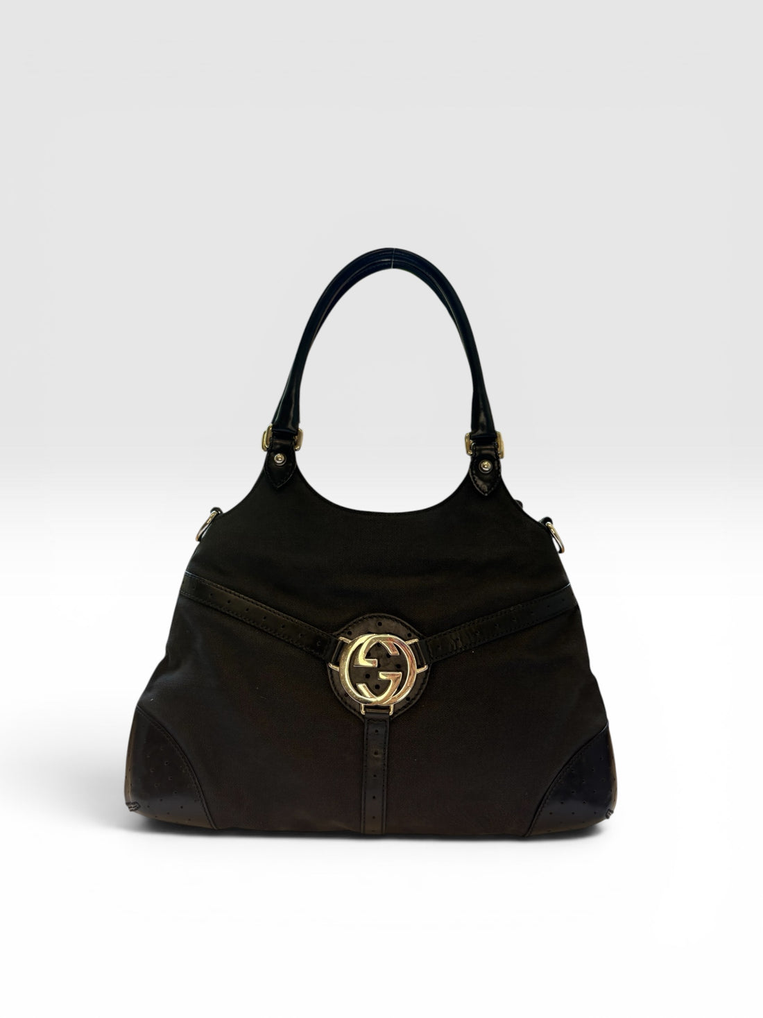 Gucci Reins Hobo in Black Canvas