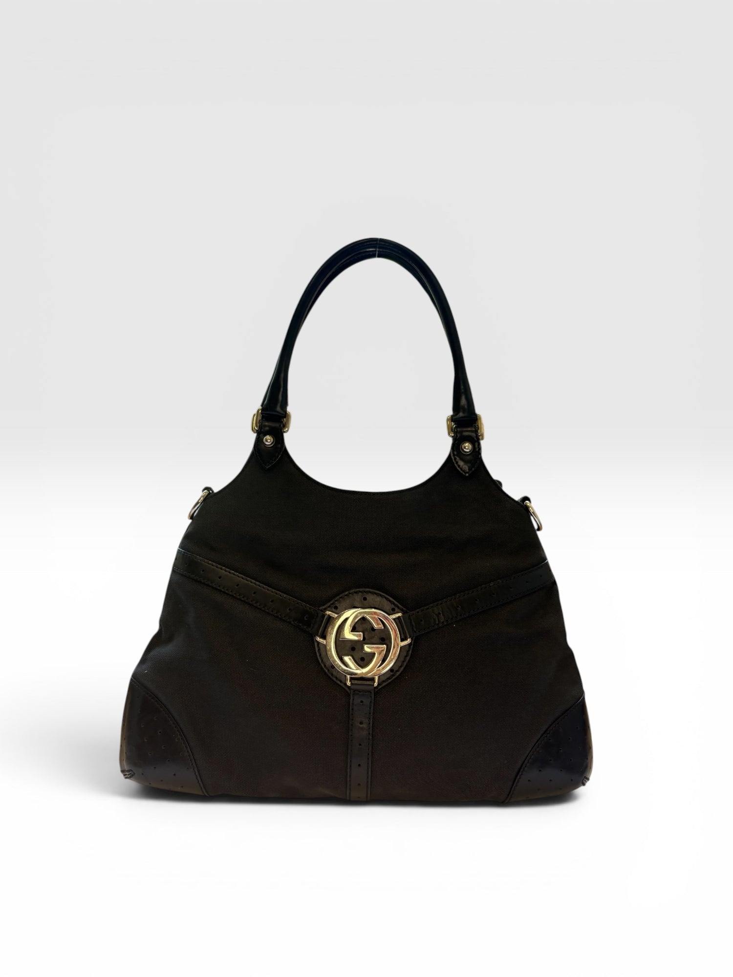 Gucci Reins Hobo in Black Canvas