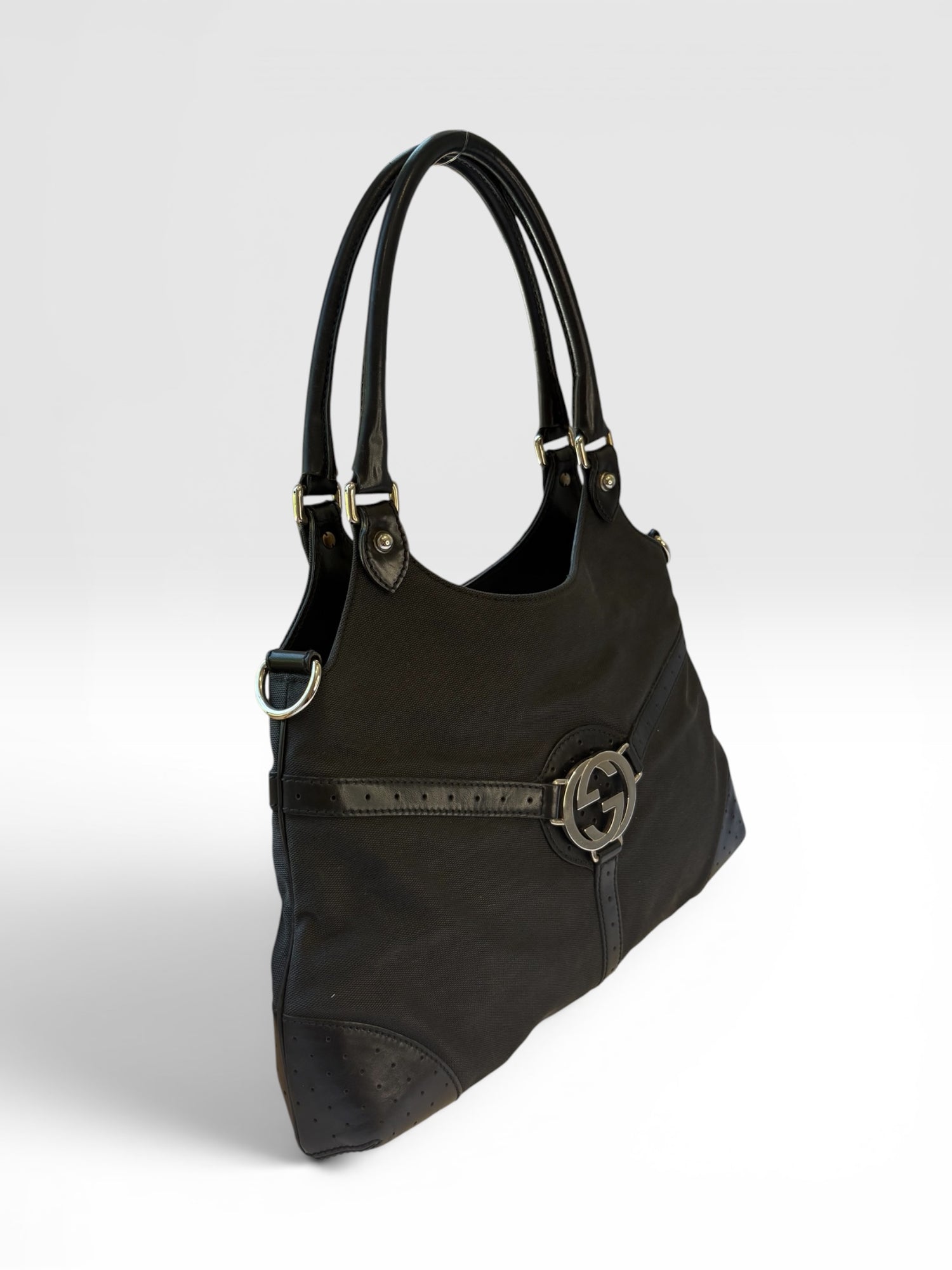 Gucci Reins Hobo in Black Canvas