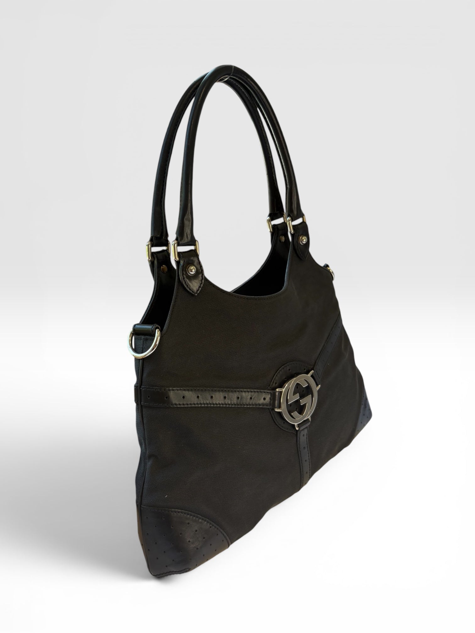 Gucci Reins Hobo in Black Canvas