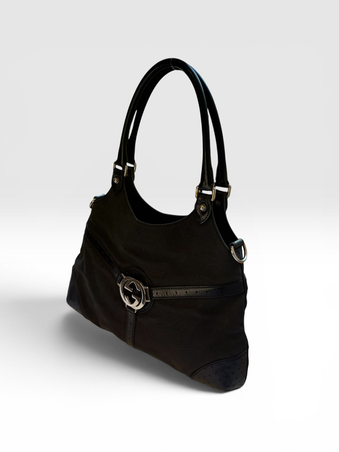 Gucci Reins Hobo in Black Canvas