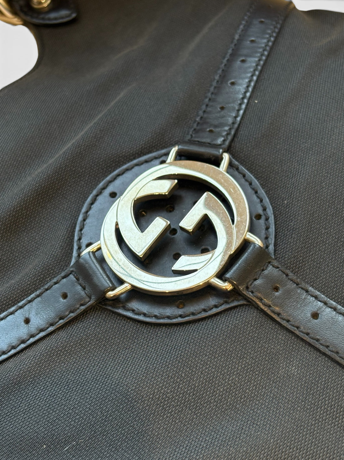 Gucci Reins Hobo in Black Canvas