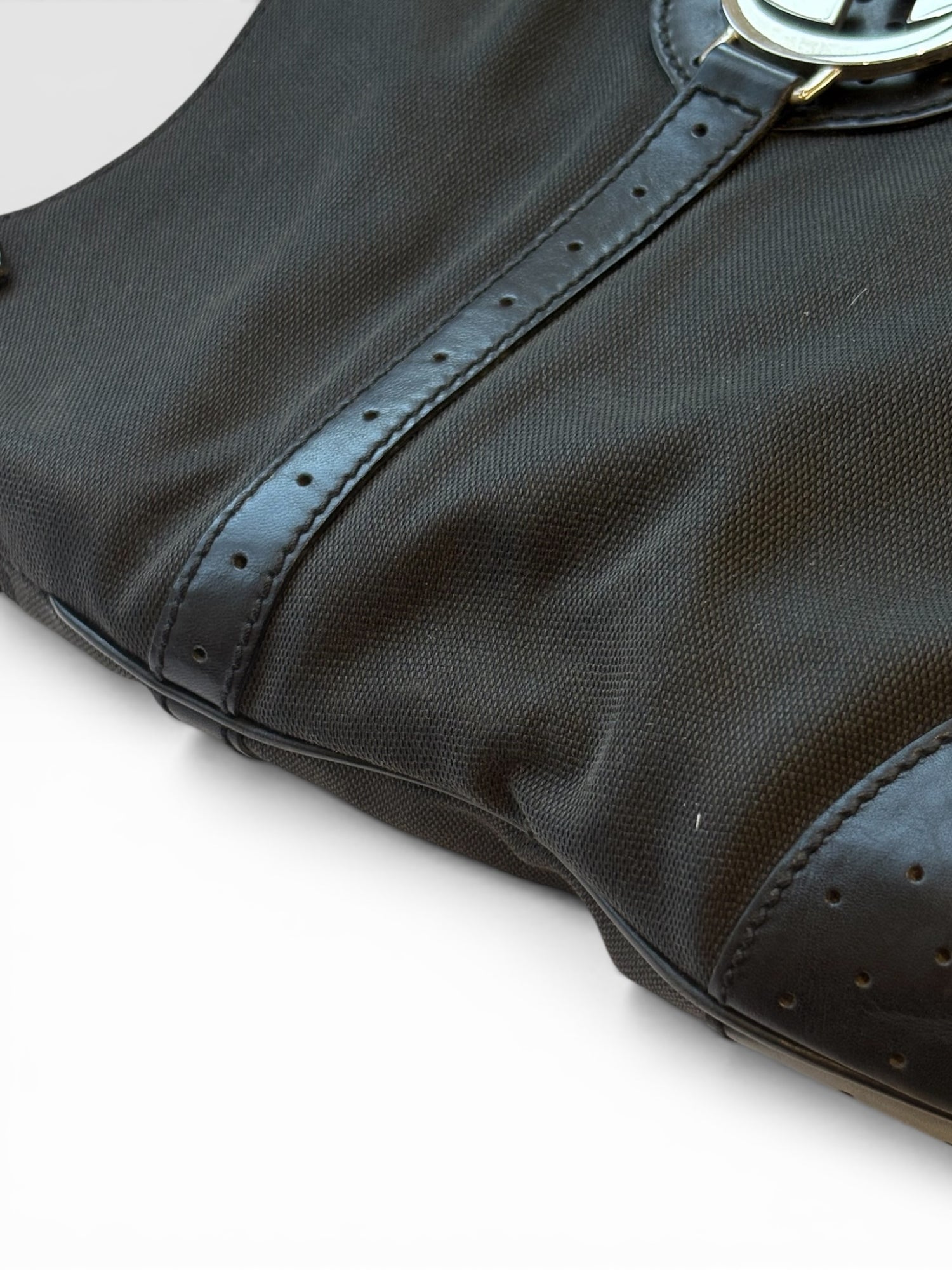Gucci Reins Hobo in Black Canvas