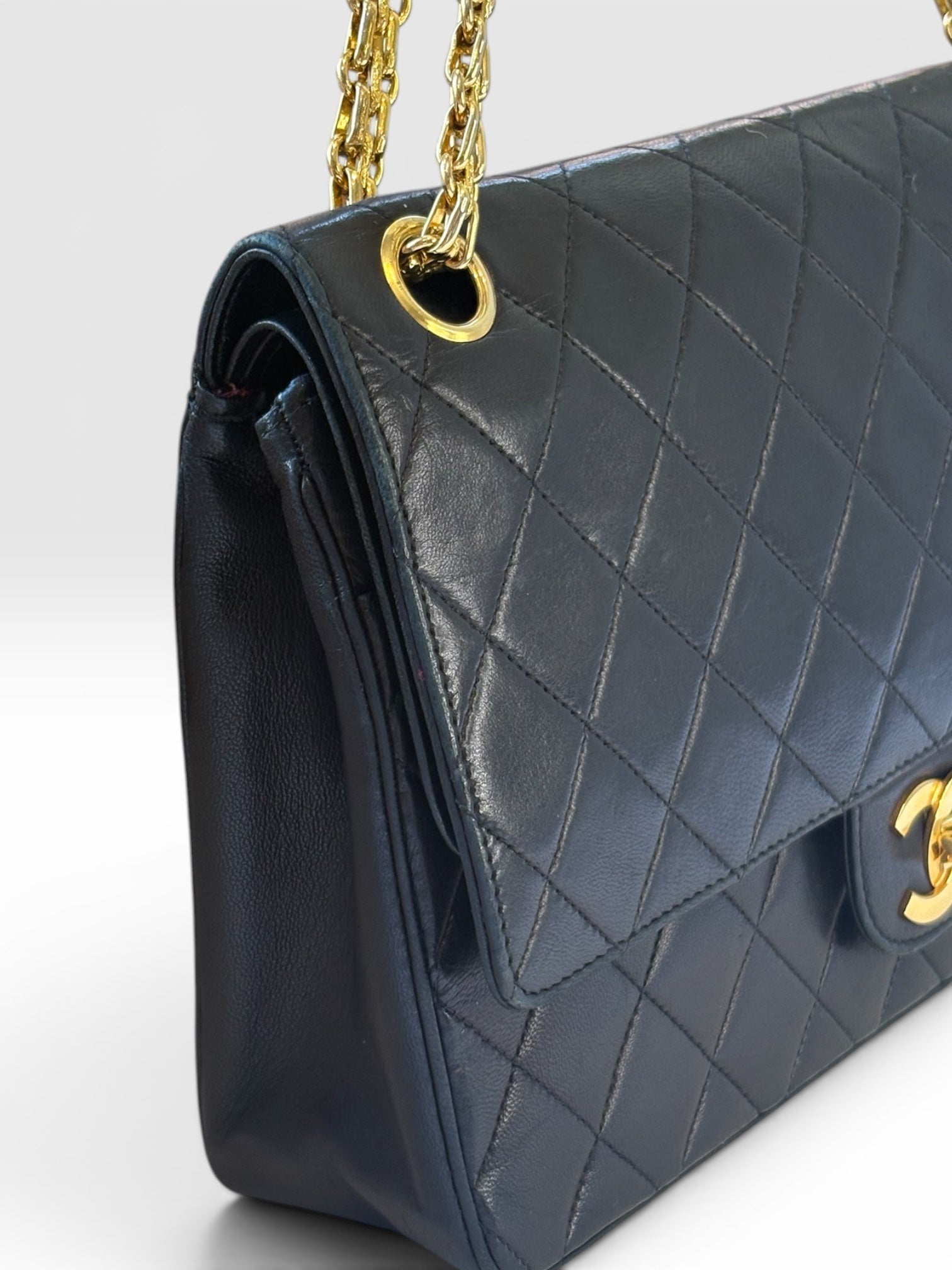Chanel Classic Flap Bag (Medium) in Black Lambskin