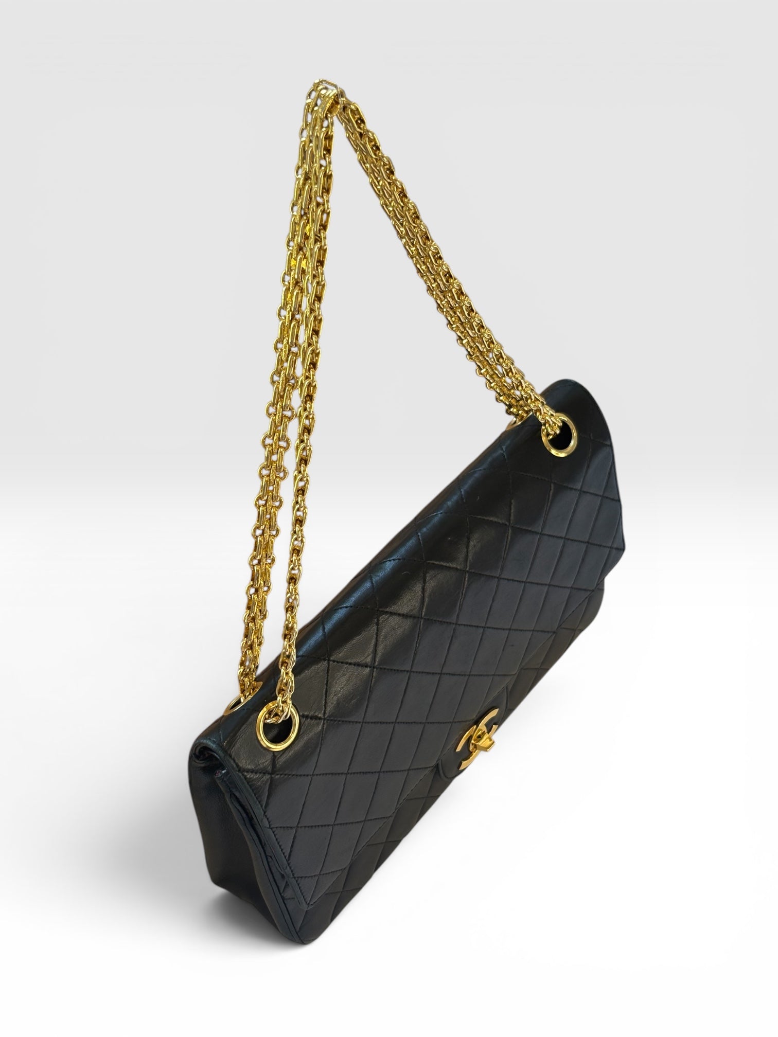Chanel Classic Flap Bag (Medium) in Black Lambskin