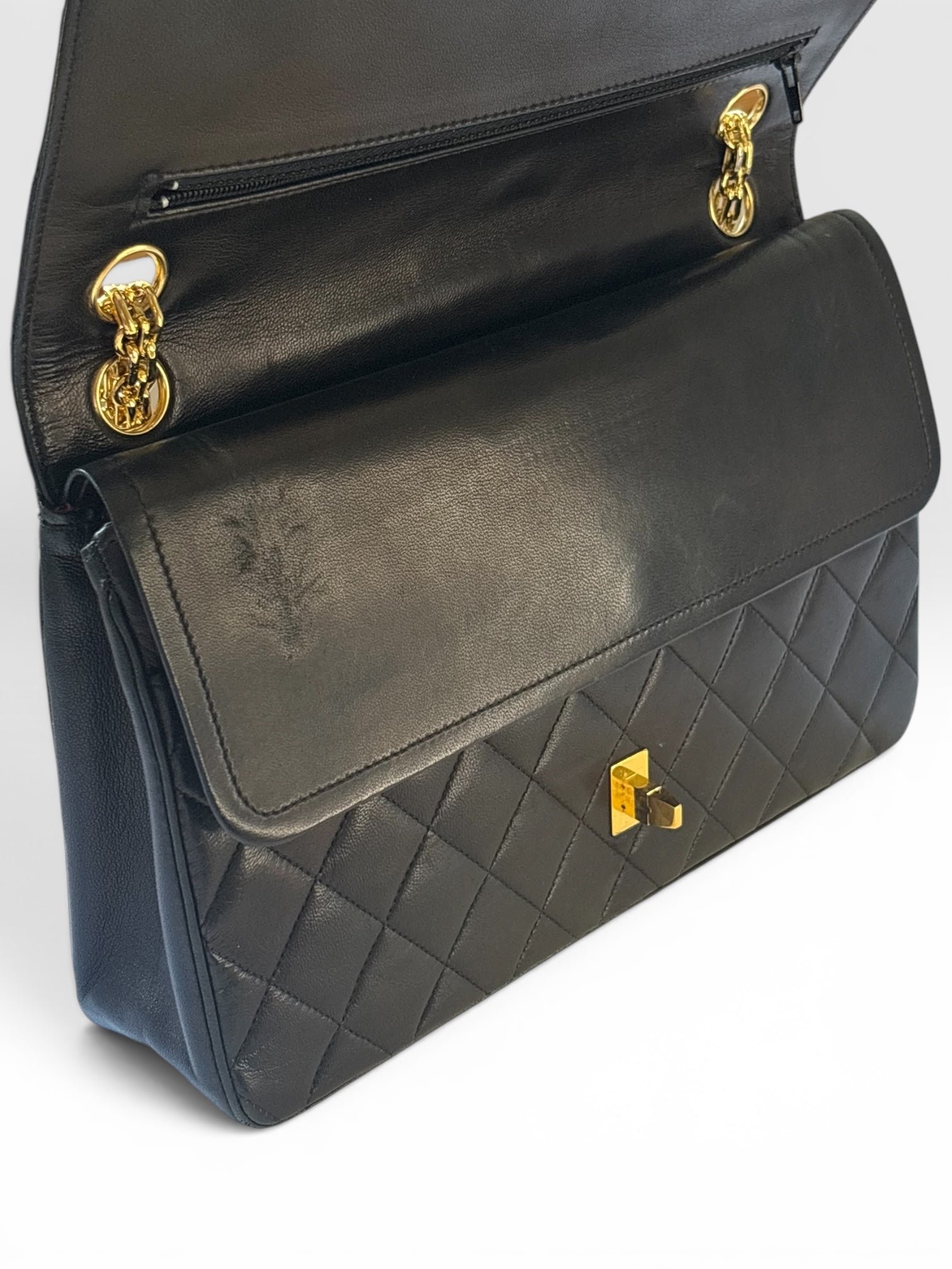 Chanel Classic Flap Bag (Medium) in Black Lambskin