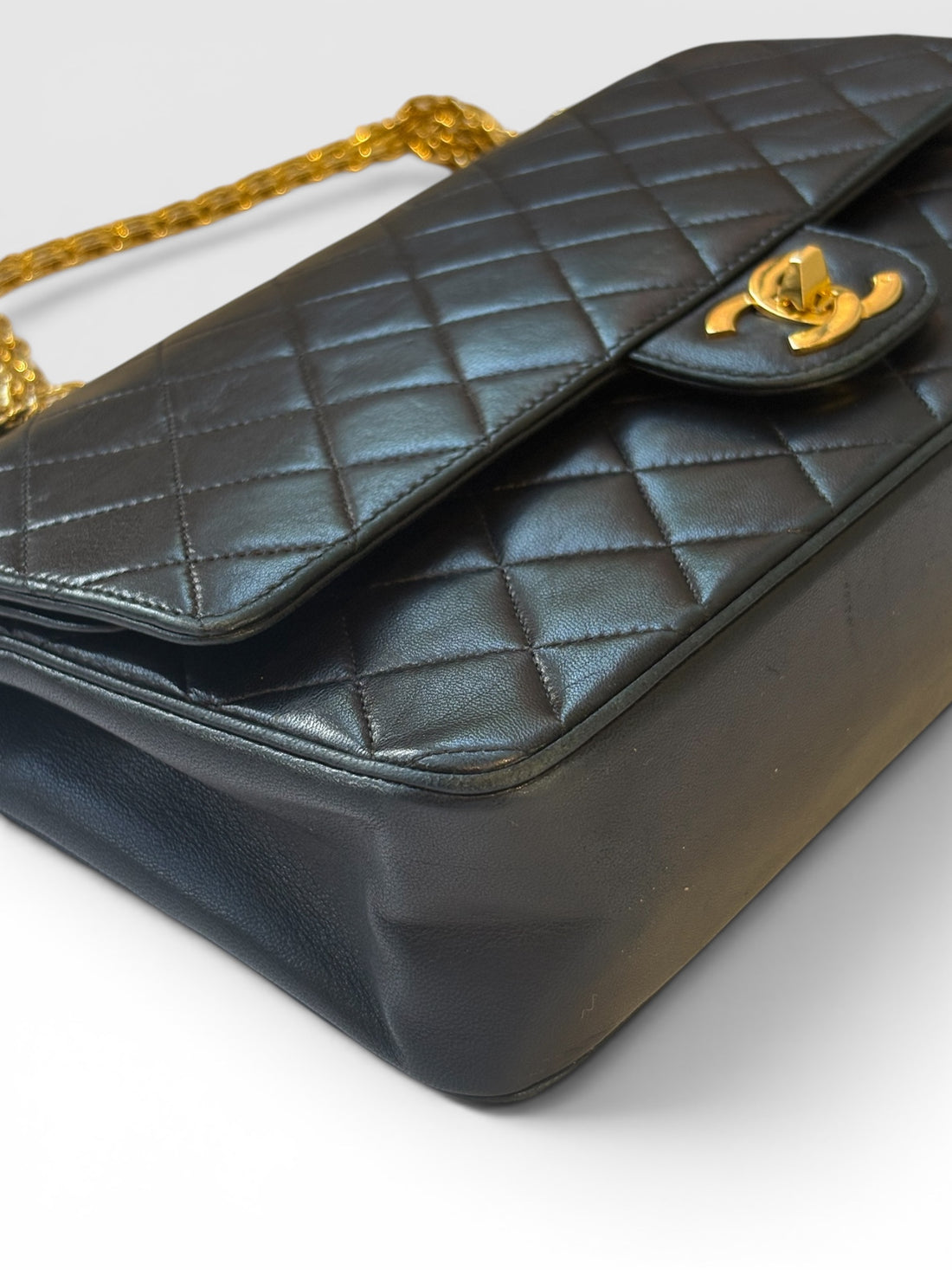 Chanel Classic Flap Bag (Medium) in Black Lambskin