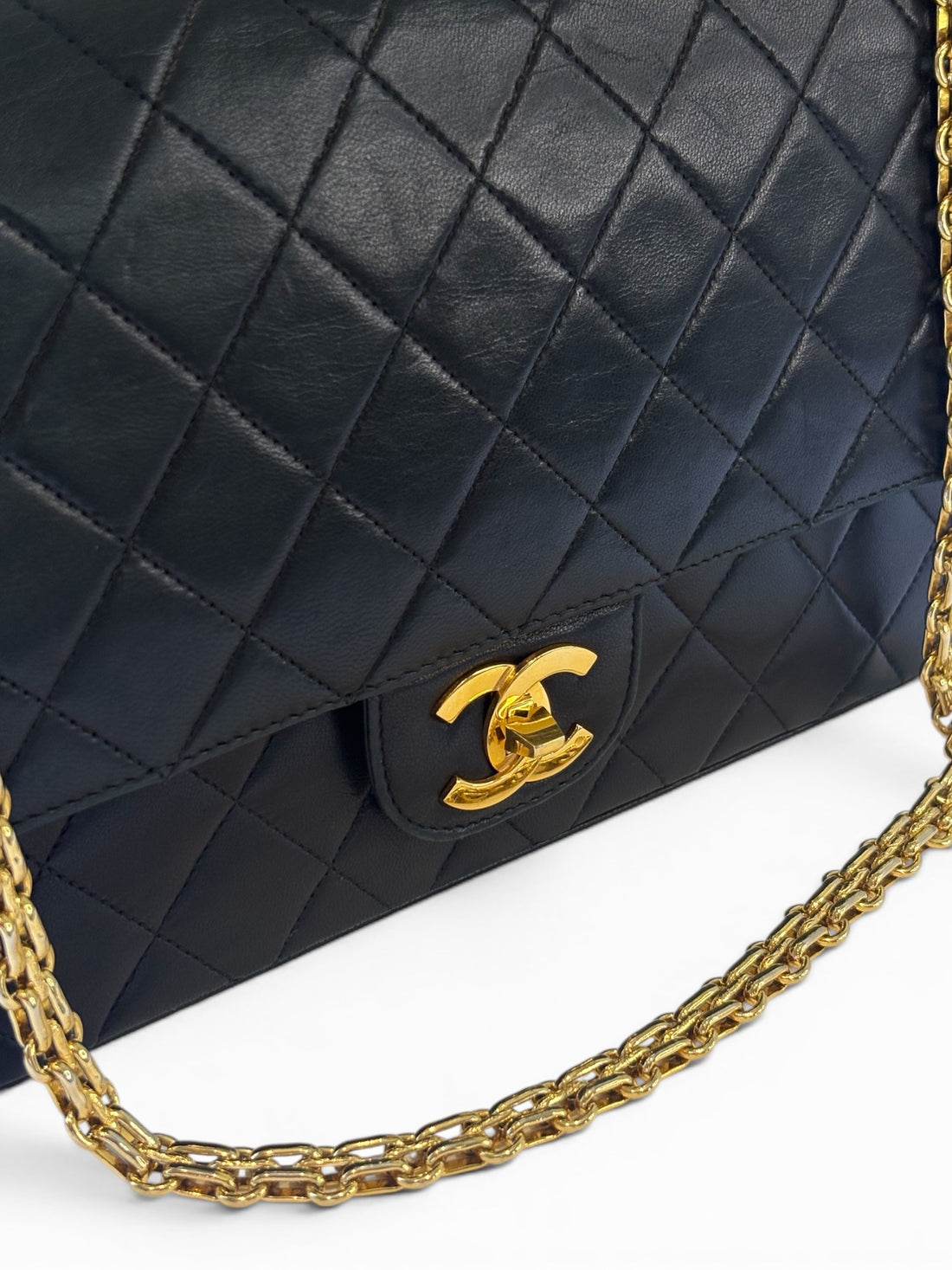 Chanel Classic Flap Bag (Medium) in Black Lambskin