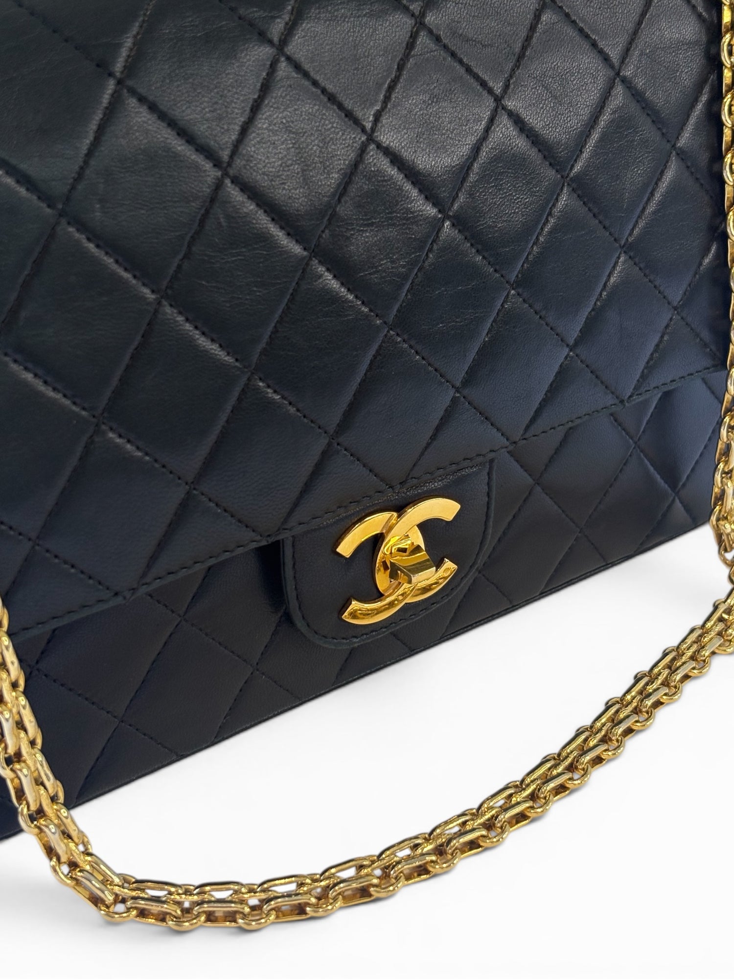 Chanel Classic Flap Bag (Medium) in Black Lambskin