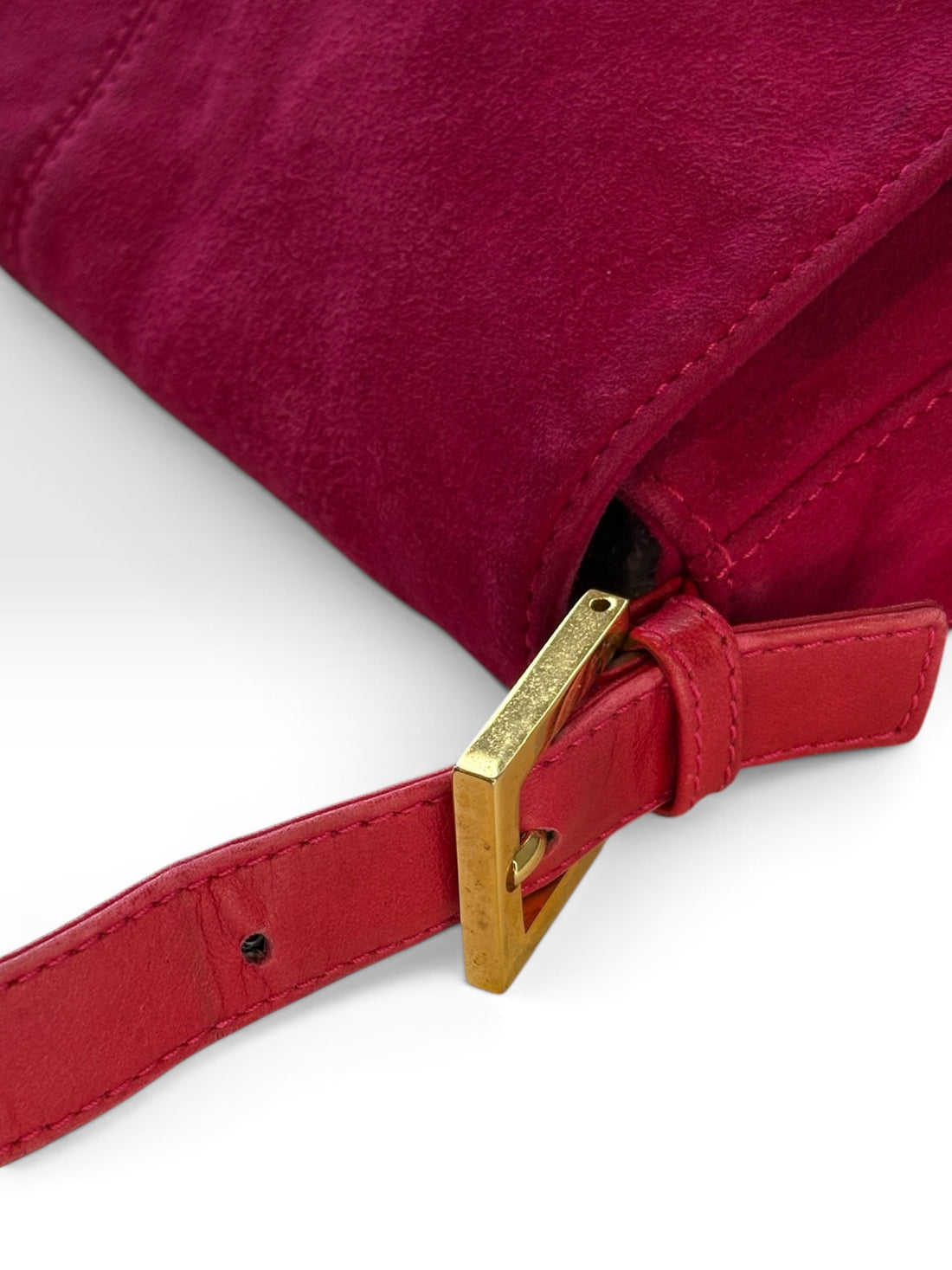 Fendi Mamma Baguette in Hot Pink Suede