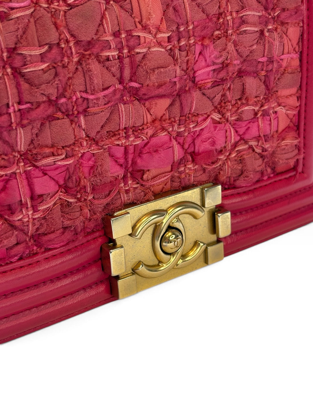 Chanel Boy Small in Pink Tweed and Lambskin
