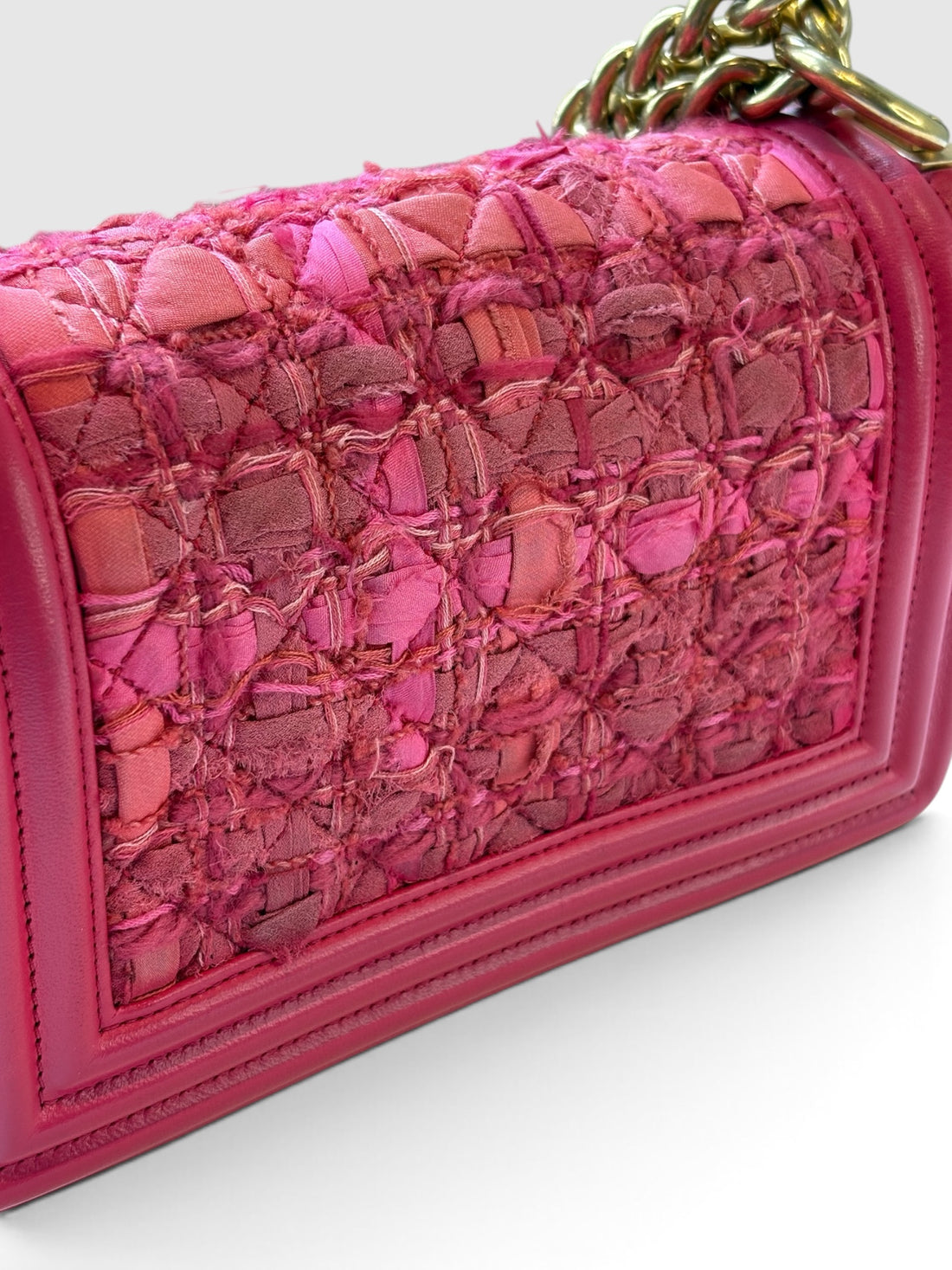 Chanel Boy Small in Pink Tweed and Lambskin