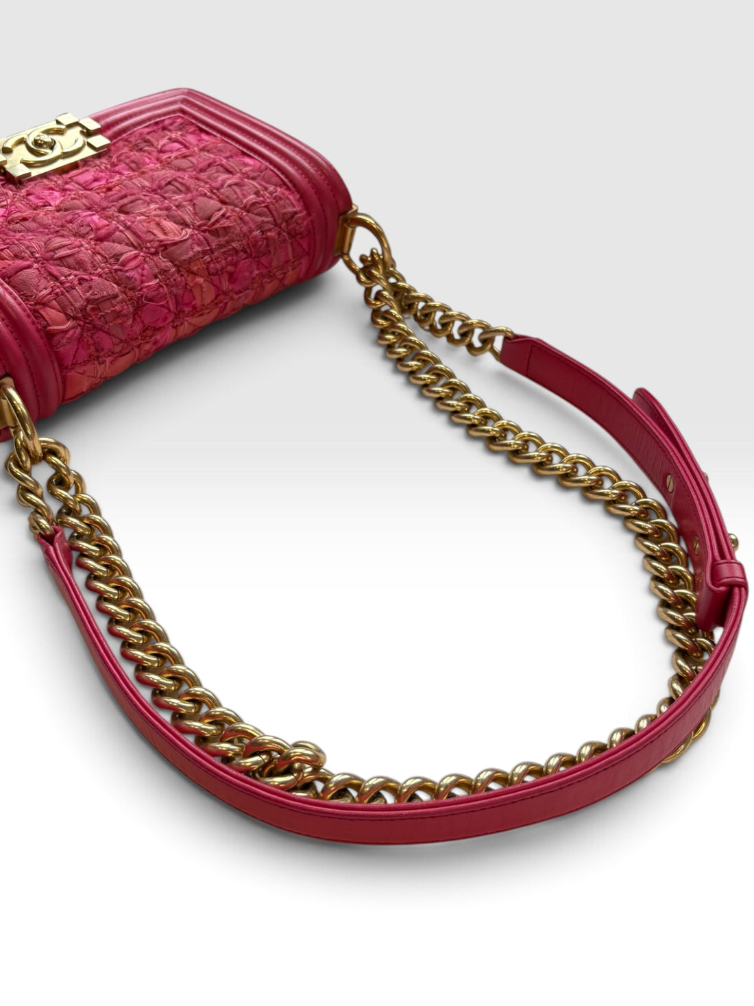 Chanel Boy Small in Pink Tweed and Lambskin