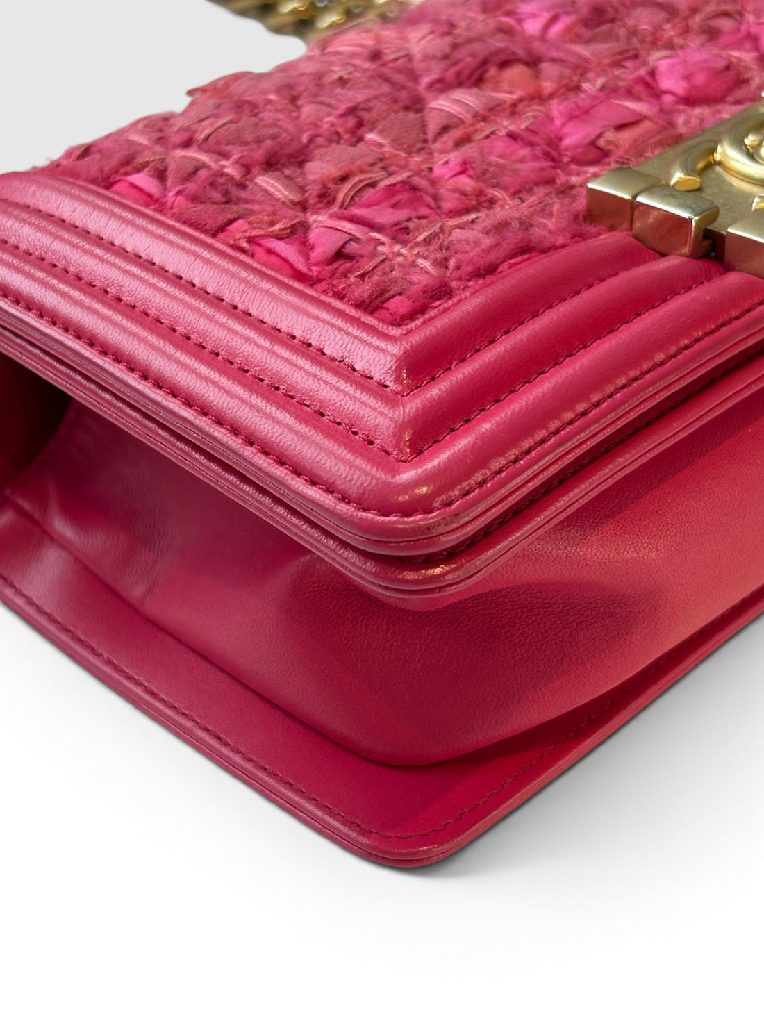 Chanel Boy Small in Pink Tweed and Lambskin