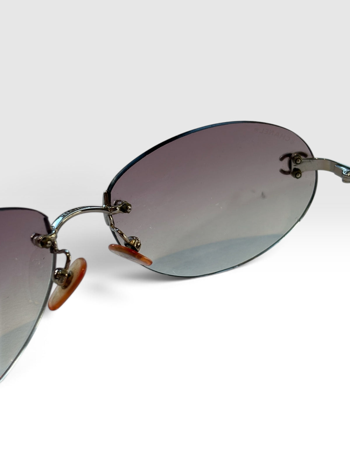 Chanel Rimless Oval Sunglasses