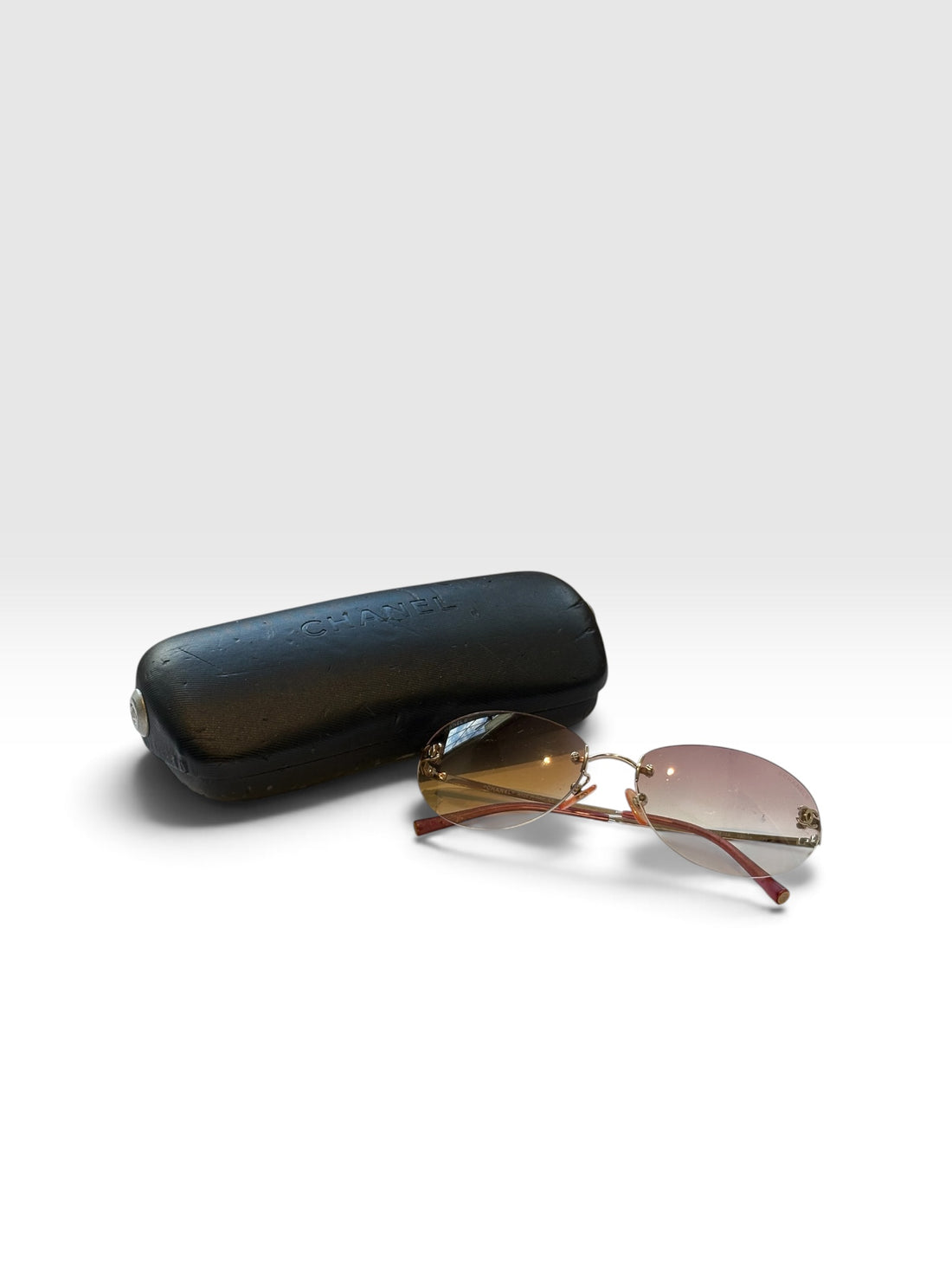 Chanel Rimless Oval Sunglasses