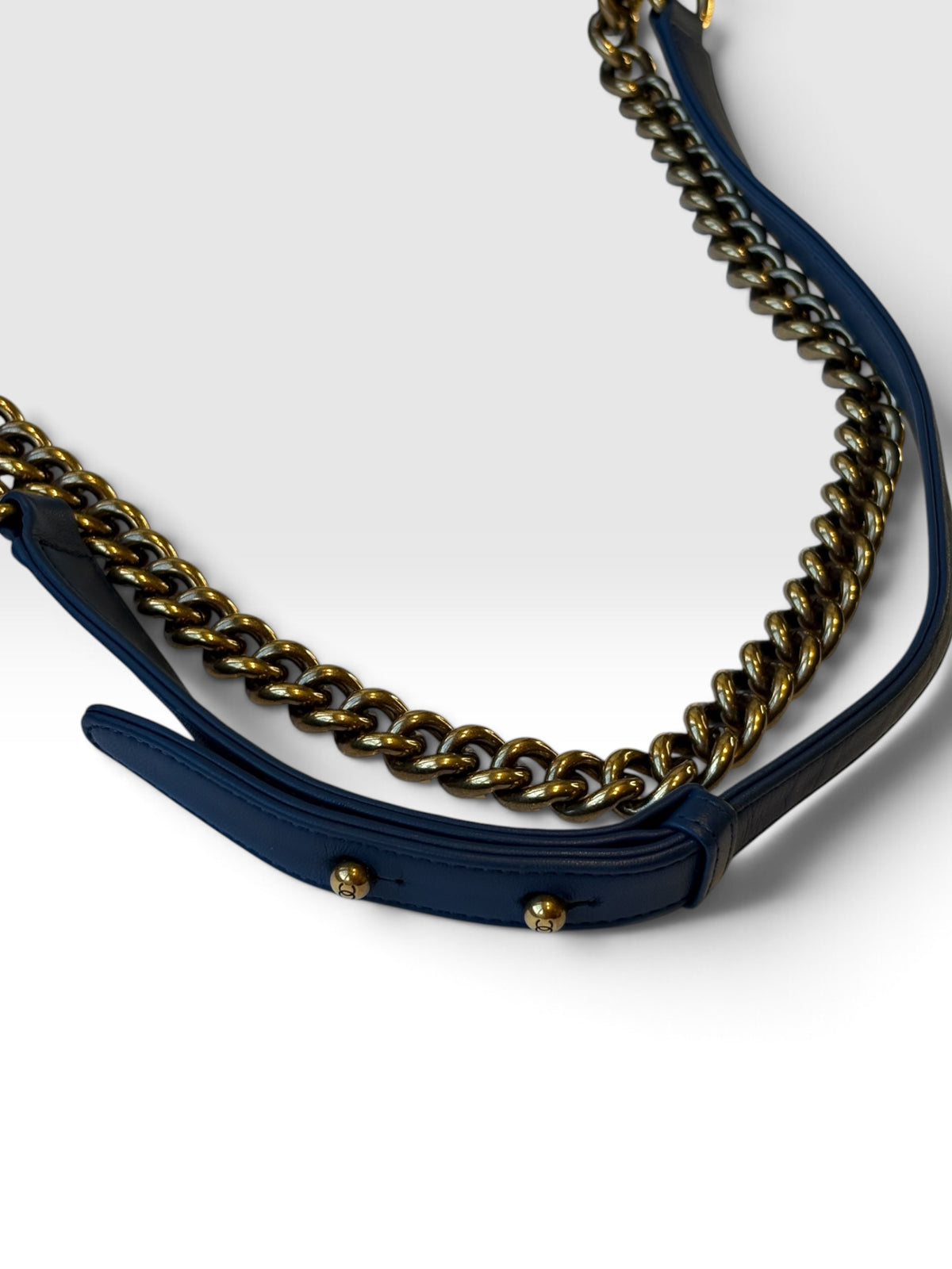 Chanel Boy Bag 25 in Denim Patchwork Chain