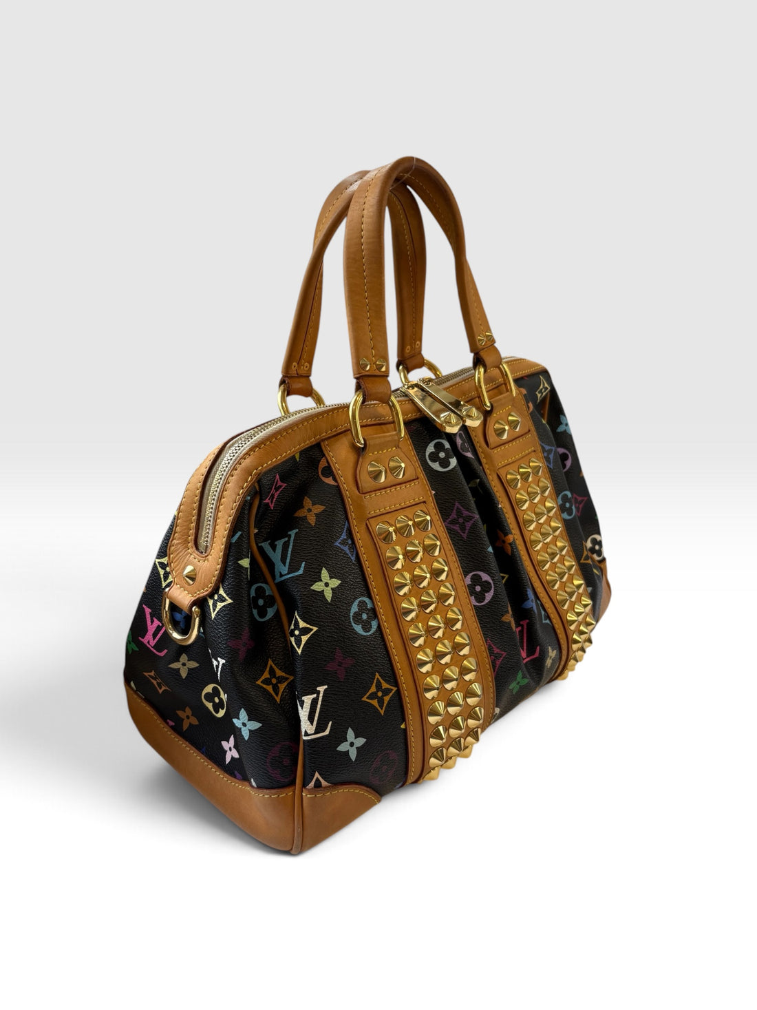 Louis Vuitton x Takashi Murakami Courtney in Black Multicolore Monogram