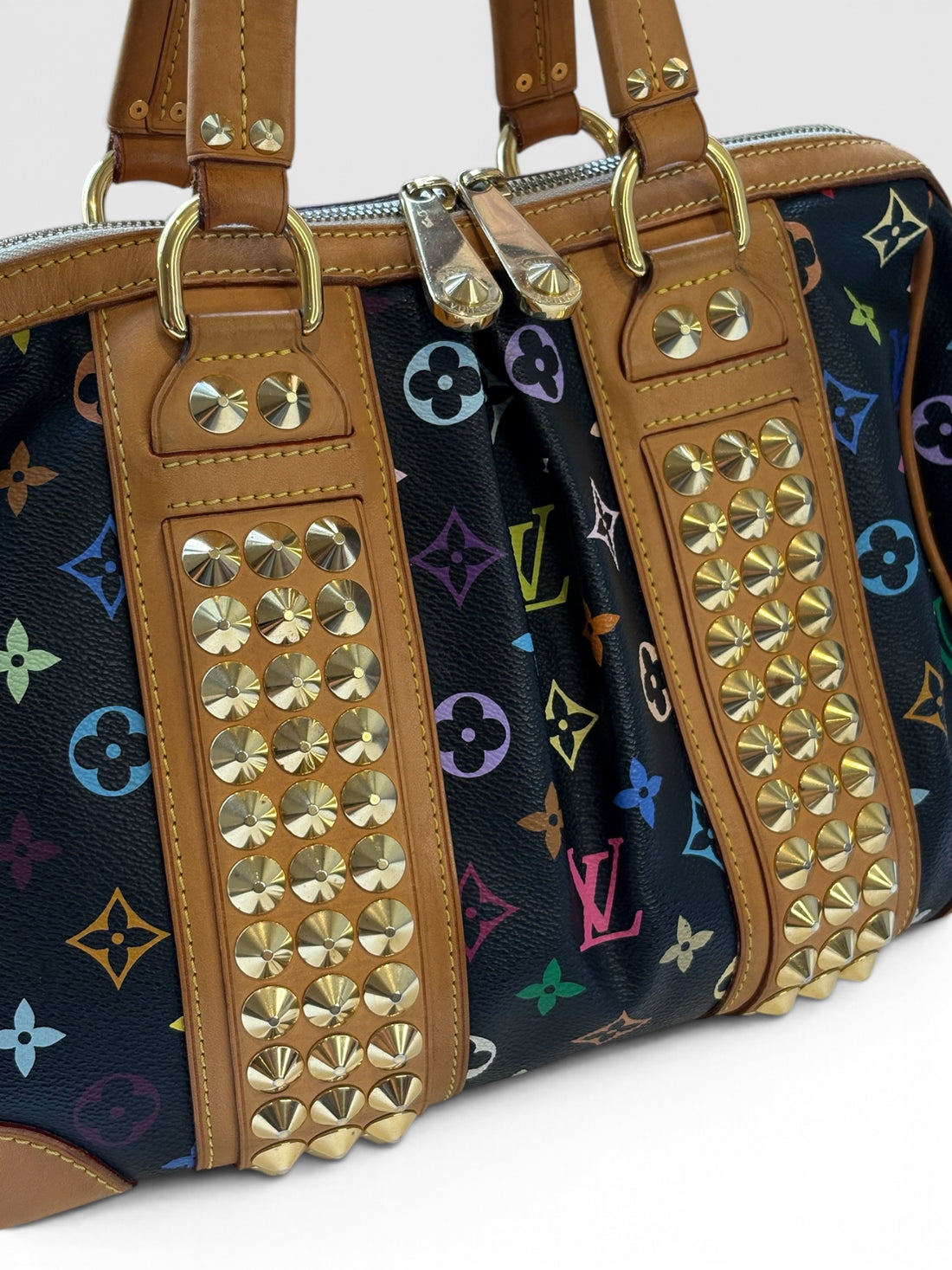 Louis Vuitton x Takashi Murakami Courtney in Black Multicolore Monogram