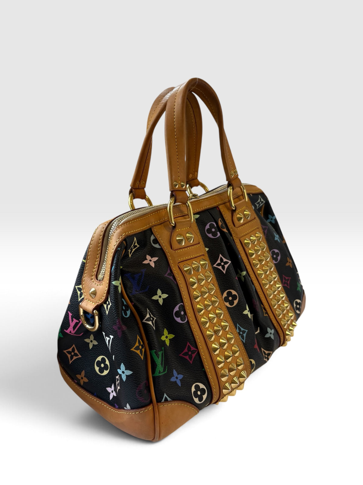 Louis Vuitton x Takashi Murakami Courtney in Black Multicolore Monogram