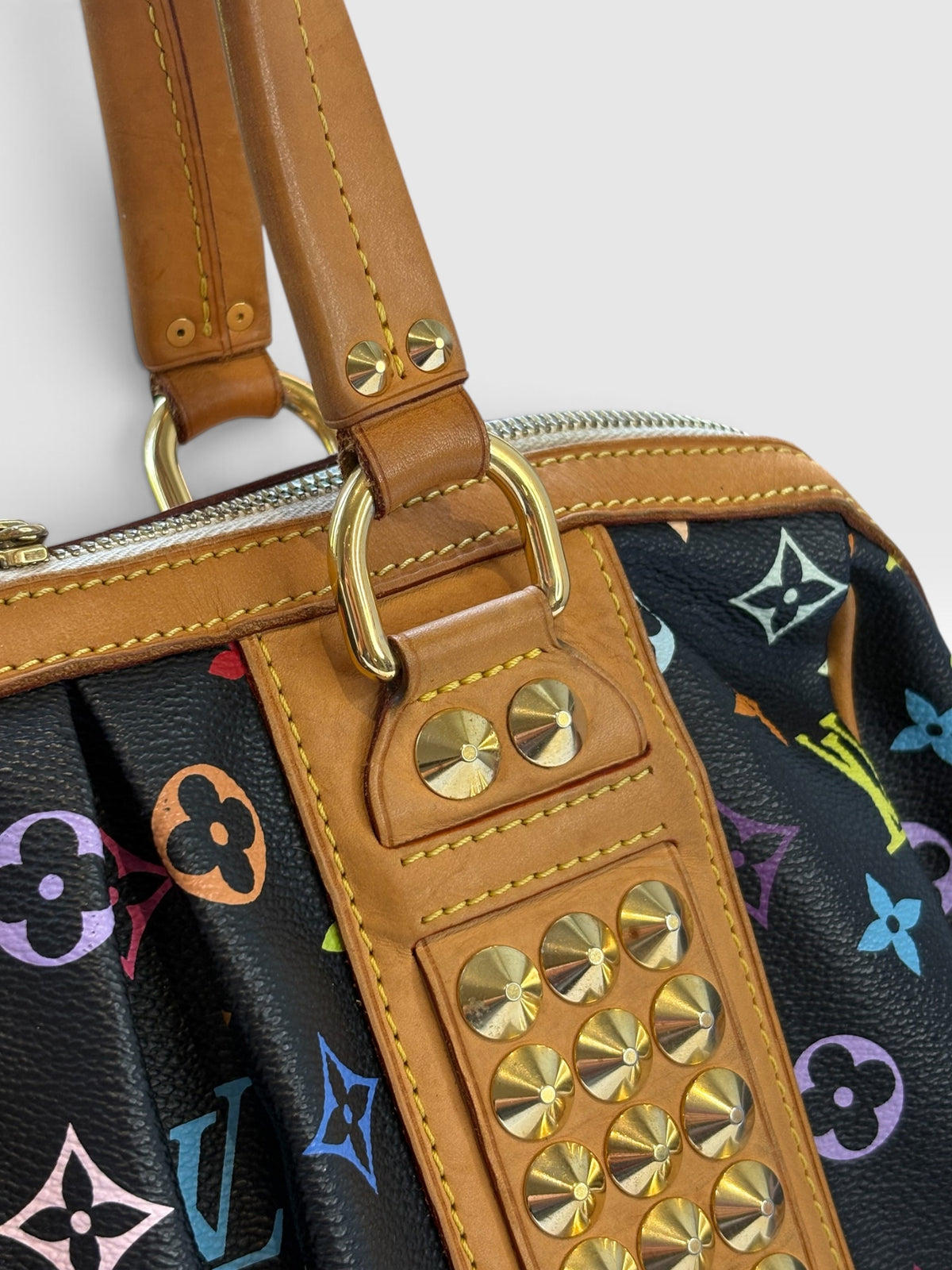Louis Vuitton x Takashi Murakami Courtney in Black Multicolore Monogram