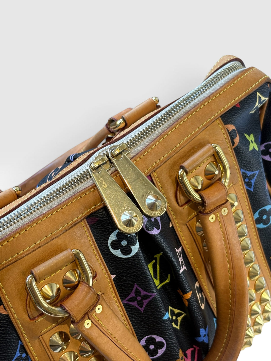 Louis Vuitton x Takashi Murakami Courtney in Black Multicolore Monogram