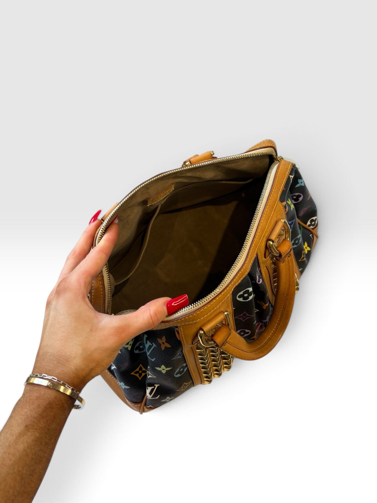 Louis Vuitton x Takashi Murakami Courtney in Black Multicolore Monogram