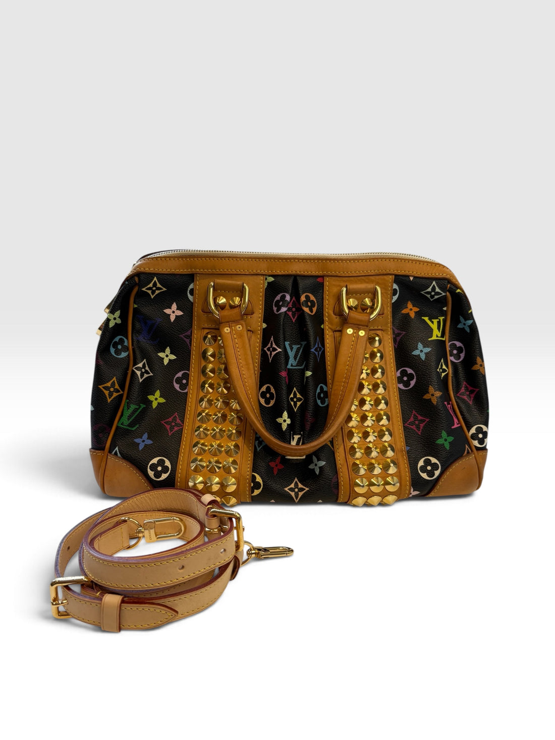 Louis Vuitton x Takashi Murakami Courtney in Black Multicolore Monogram
